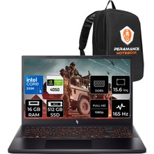 Acer Nitro V 15 Intel Core 5 210H Rtx 4050 6gb 75W 16GB Ram 512GB SSD 15.6" Full Hd (1920X1080) 165Hz Freedos NH.QUBEY.001P308 Gaming Laptop + Per4 Çanta