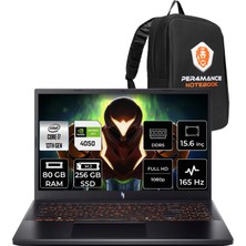 Acer Nitro V 15 Intel Core I7 13620H Rtx 4050 6gb 75W 80GB Ram 256GB SSD 15.6" Full Hd (1920X1080) 165Hz Freedos NH.QUAEY.002P343 Gaming Laptop + Per4 Çanta