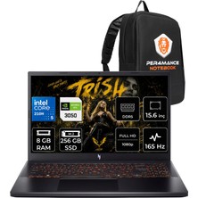 Acer Nitro V 15 Intel Core 5 210H Rtx 3050 6gb 65W 8gb Ram 256GB SSD 15.6" Full Hd (1920X1080) 165Hz Freedos NH.QUBEY.001P301 Gaming Laptop + Per4 Çanta