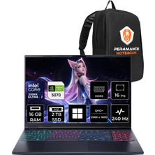Acer Predator Helios Neo 16S Aı Intel Core Ultra 7 255HX Rtx 5070 8gb 115W 16GB Ram 2tb SSD 16" OLED Wqxga (2560X1600) 240Hz WIN11 Pro NH.QZFEY.001P310 Gaming Laptop + Per4 Çanta