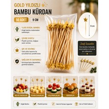Antpap Ambalaj Gold Yıldızlı Bambu Kürdan 9 cm – 50 Adet