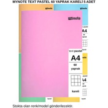 Mynote Text Pastel Defter A4 60 Yaprak Kareli 5 Adet