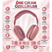 Bluetooth 6.0 Kablosuz Kulak Üstü Kulaklık Mikrofonlu 40MM Sürücü Tf Kart Destekli