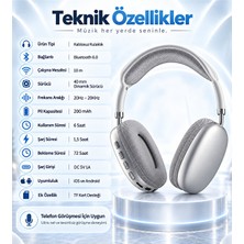 Bluetooth 6.0 Kablosuz Kulak Üstü Kulaklık Mikrofonlu 40MM Sürücü Tf Kart Destekli