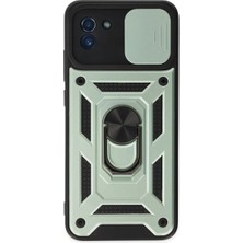 Novis Liora Samsung Galaxy A03 Kılıf Pars Lens Yüzüklü Silikon - Yeşil