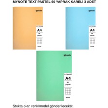 Mynote Text Pastel Defter A4 60 Yaprak Kareli 3 Adet