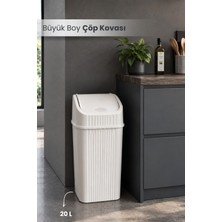 Orvila 20 Litre Pratik Kapaklı Mutfak Çöp Kovası Büyük Boy Banyo Çöp Kovası