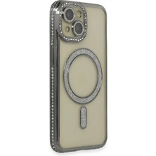 Novis Liora Apple iPhone 14 Kılıf Joke Simli Magneticsafe Kılıf - Gri