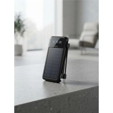 Acl Aura Akse 10000 Mah Solar Güneş Enerjili & Dahili Kablolu Dijital Göstergeli Powerbank - Hızlı Şarj Taşınabilir Batarya