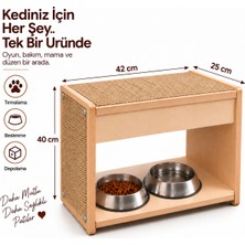Minera Pets Huş Kontrplak Tırmalama Modülü - Mama Ünitesi