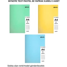 Mynote Text Pastel Defter A4 80 Yaprak Kareli 3 Adet