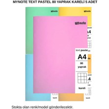 Mynote Text Pastel Defter A4 80 Yaprak Kareli 5 Adet