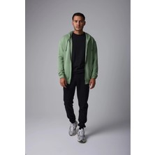 Defy's Erkek Oversize Kapüşonlu Fermuarlı Cepli Sweatshirt