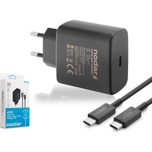Nodar ND1007 Type-C Pd Hızlı Şarj Seti 45W Type-C Adaptörlü 1 M Pvc Kablolu Siyah