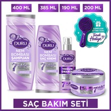 Duru Nem Bombası 7’li Hyaluronik Asit Yoğun Onarıcı Saç Bakım Seti (Şampuan,maske,sprey Krem)