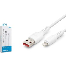 Nodar ND1153 USB Lightning Şarj ve Data Kablosu 20W 3.4A 1 M Pvc Beyaz