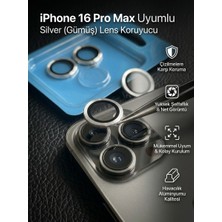 digimanya IPHONE16 Pro Max Uyumlu Kamera Koruyucu Lens Silver Gümüş