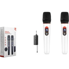 Hadron HDX2791B Uhf Kablosuz 2 Mikrofonlu 6.35 mm Set Beyaz