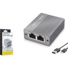 Hadron HDX1412 Gigabit Ethernet Switch 3 Port Type C Güç Girişli Gri