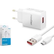 Nodar ND1004 Micro USB Hızlı Şarj Seti 12W 2.4A USB Adaptörlü 1 M Pvc Kablolu Beyaz