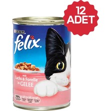 Felix Somon ve Alabalıklı 400 gr 12'li Yetişkin Konserve Kedi Maması
