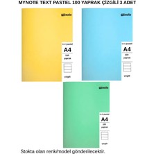 Mynote Text Pastel Defter A4 100 Yaprak Çizgili 3 Adet