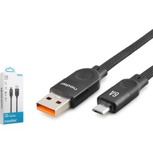 Nodar ND1181 Micro USB Şarj ve Data Kablosu 6A 1 M Örgülü Siyah