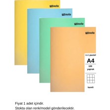Mynote Text Pastel Defter A4 100 Yaprak Kareli 1 Adet