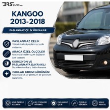 Renault Kangoo Uyumlu 2013-2018 Krom Ön Panjur 2 Parça Paslanmaz Çelik