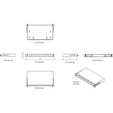 Ager AG-FO01U12SCD-DG-B44-01U 19 Inch Fiber Optik Patch Panel 12 Port Sc Dublex (BY-044 9005 Siyah)