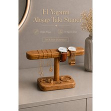 Myend Doğal Ahşap El Yapımı Tekli Takı Standı, Saat Organizeri Kolye Küpe Yüzük Bileklik Düzenleyici