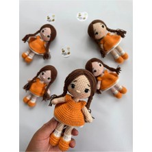 Adenya Amigurumi Örgü Fındık Bebek-18 Cm-Turuncu