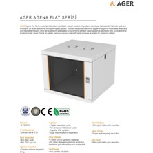 Ager 7u 600X600 Demonte Agena Flat Serisi Duvar Tipi Kabinet (Ön Çıtalı Cam Kapakc-B1 Beyaz)