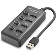 Marsilyan USB Anahtarlı Hub 4 Port 480 Mbps Siyah HDX7049