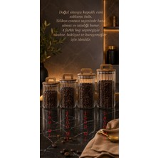 Ogeda Home 4 Boy Akasya Kapaklı Kavanoz Seti - 700 ML-1100 ML-1500 ML-1850 ml - Kavanoz Seti Saklama Kabı