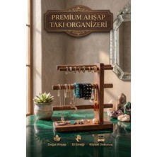 Myend Yeni Nesil Ahşap Takı Düzenleyici, Modern 4 Kollu Takı Organizeri Kolyelik Yüzüklük