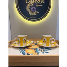 Ogeda Home 2'li Porselen Limon Desenli Fincan Seti- Limon Desenli Fincan Takımı