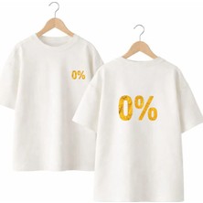 Playwear Yüzde 0 Sırt ve Ön Gögüs Baskılı %100 Pamuk Oversize Bol Regular Fit Bisiklet Yaka T-Shirt