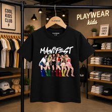 Playwear Manifest Grubu Baskılı %100 Çocuk Unisex T-Shirt 5 6 -7 8-9 10 -11 12 Yaş