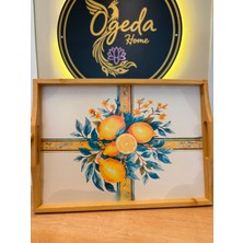 Ogeda Home Bambu Limon Desenli Tepsi - Limon Desenli Servis Tepsisi