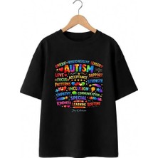 Playwear Farkındalık V1 Baskılı %100 Pamuk Oversize Bol Regular Fit Bisiklet Yaka T-Shirt