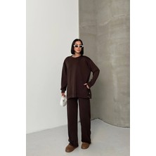Soft & Basic Rahat Kesim Uzun Kollu Yanları Çıt Kapamalı Premium Yumuşak Kumaş Eşofman Takımı