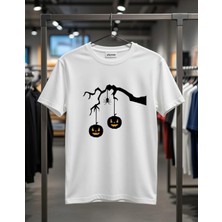 Playwear Play Wear Unisex Bol Kalıp Asılı Bal Kabağı Bisiklet Yaka Baskılı T-Shirt