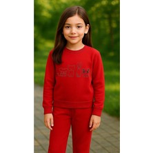 Playwear Çocuktakım Sweatshirt Figür Panda Baskılı Kız Erkek Çocuk Bisiklet Yaka3 4-5-6-7-8-9-10-11-12YAŞ