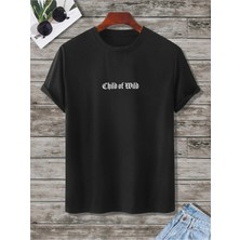 Cmkteks Unisex Child Of Wild Siyah Oversize Baskılı T-Shirt
