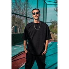 Besttrendy Erkek Siyah Oversize T-Shirt
