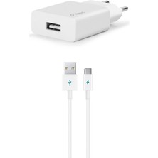 ttec SmartCharger Seyahat Şarj Aleti 2.1A + Type-C Kablo Beyaz