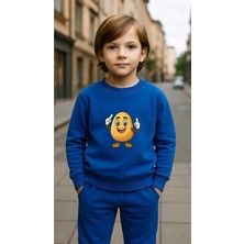Playwear Çocuktakım Sweatshirt Patates Baskılı Kız Erkek Çocuk Bisiklet Yaka3 4-5-6-7-8-9-10-11-12YAŞ