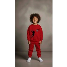 Playwear Takım Sweatshirt Basket Baskılı Kız Erkek Çocuk Bisiklet Yaka3 4-5-6-7-8-9-10-11-12YAŞ