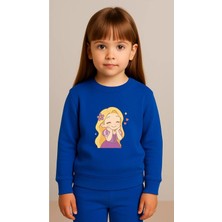 Playwear Çocuktakım Sweatshirt Mor Elbise Baskılı Kız Erkek Çocuk Bisiklet Yaka3 4-5-6-7-8-9-10-11-12YAŞ